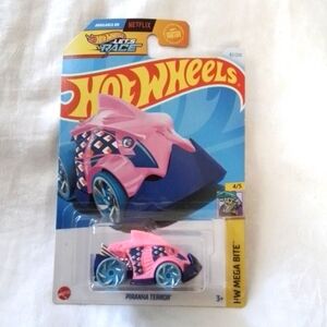 Hot Wheels Car Piranha Terror HW Mega Bite Toy Vehicle Lets Race Cars 1 64 Kids